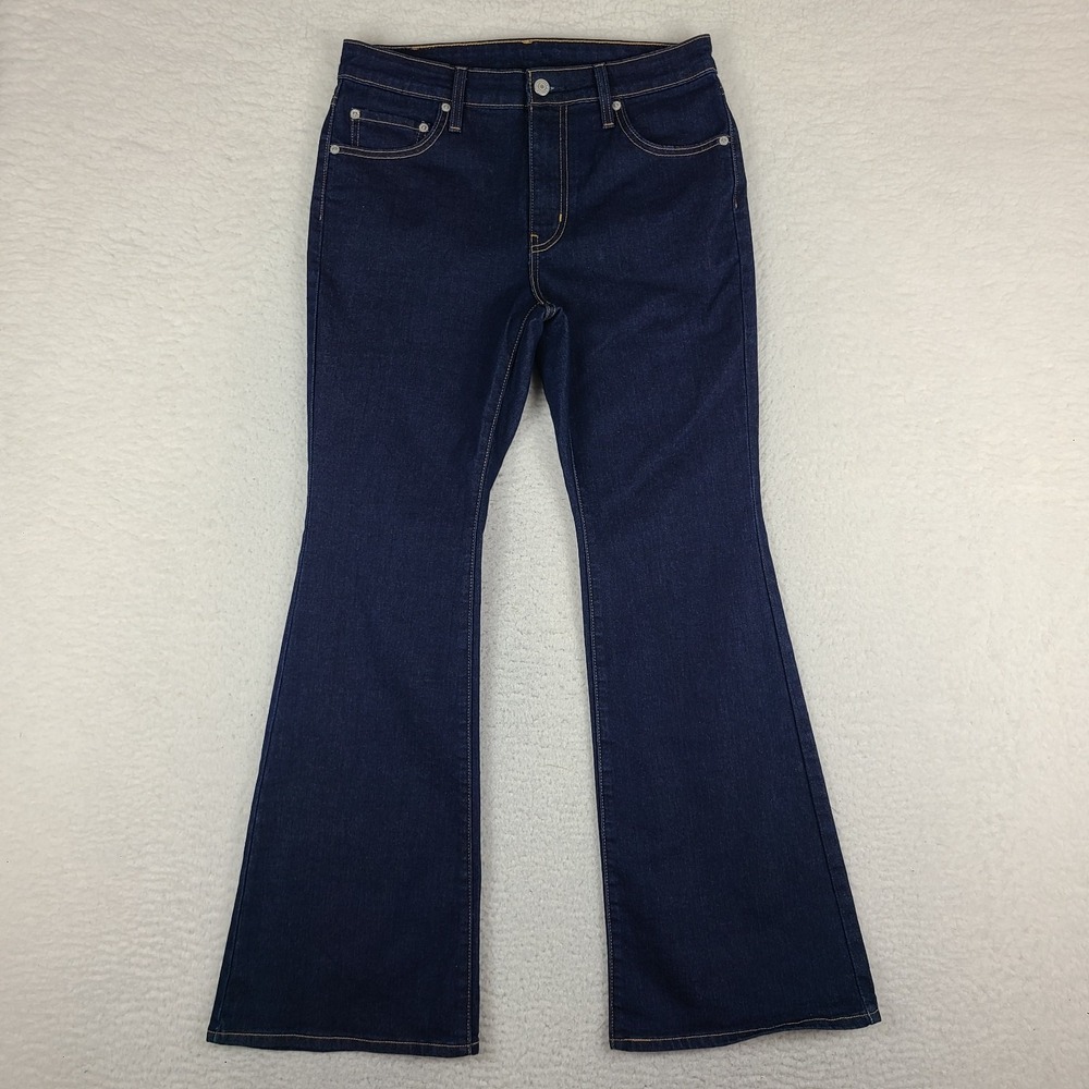 Levi's 726 Jeans Womens 29x30 Blue Flared Leg Dark Wash Denim